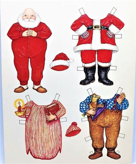 Vintage Santa Paper Doll Christmas Post Card By Artist Mary Etsy
