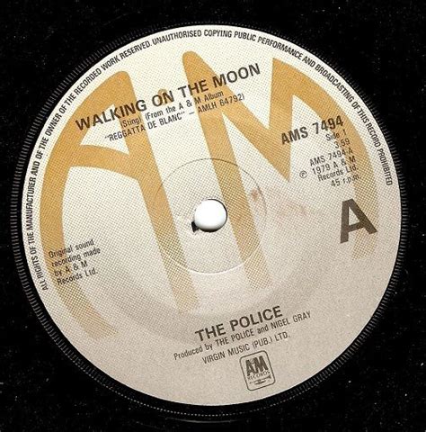 The Police Walking On The Moon Vinyl Record 7 Inch Aandm 1978