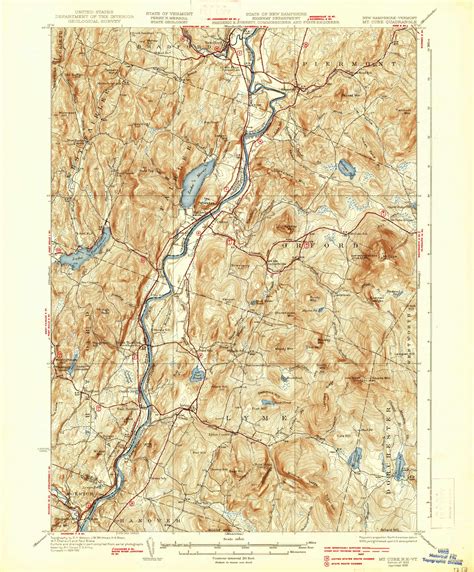 Mt Cube New Hampshire 1933 1938 Usgs Old Topo Map Reprint 15x15 Vt