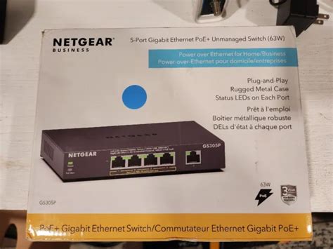 Netgear 5 Port Gigabit Ethernet Unmanaged Poe Switch Gs305p V2 With 4 X