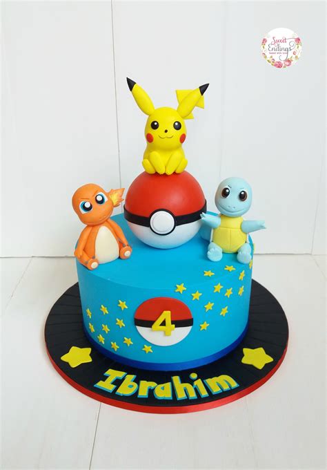 Pikachu Charmander And Squirtle For This Pokemon Cake Pokemon