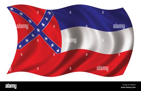 Flag Of Mississippi Waving In The Wind Stock Photo Alamy