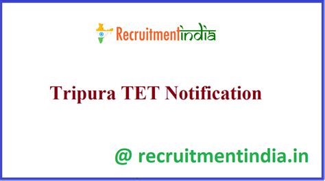 Tripura Tet Notification Tripura Tet Eligibility