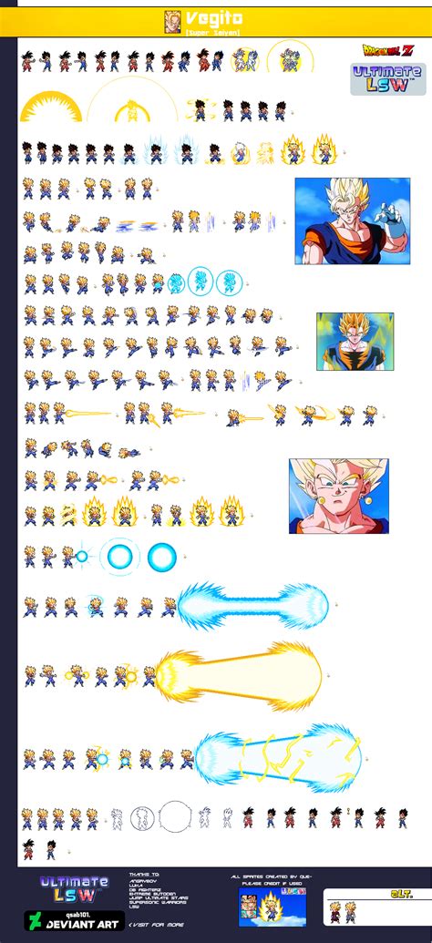 Super Saiyan Blue Goku End Of Z Sprite Sheet Ulsw By