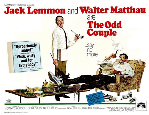 The Odd Couple 1968 Gene Saks Walter Matthau Jack Lemmon Old Movie
