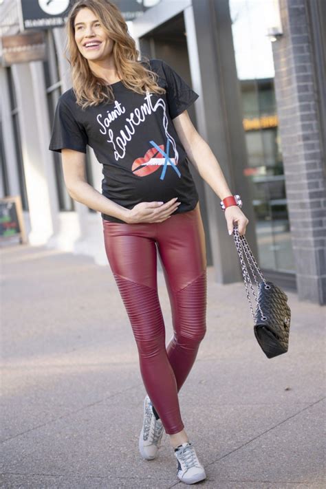 red faux leather maternity leggings popstar mamacita moto preggo leggings
