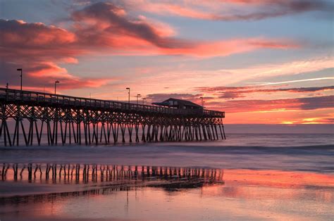 Sunrise At Surfside Pier Myrtle Beach South Carolina Myrtle Beach