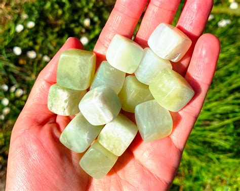 Lucky Jade stone tumbled Jadestone polished Get the job | Etsy