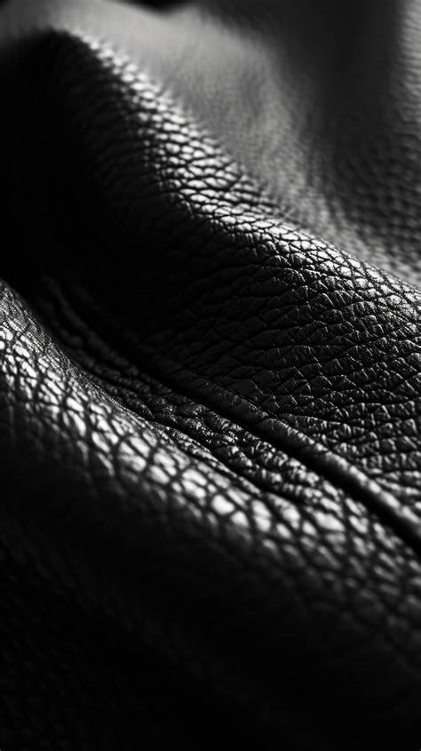 Black Leather Texture Close Up Leather Pattern Detailed Leather