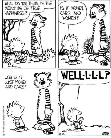 True Happiness According To Calvin And A Jim Calvin And Hobbes