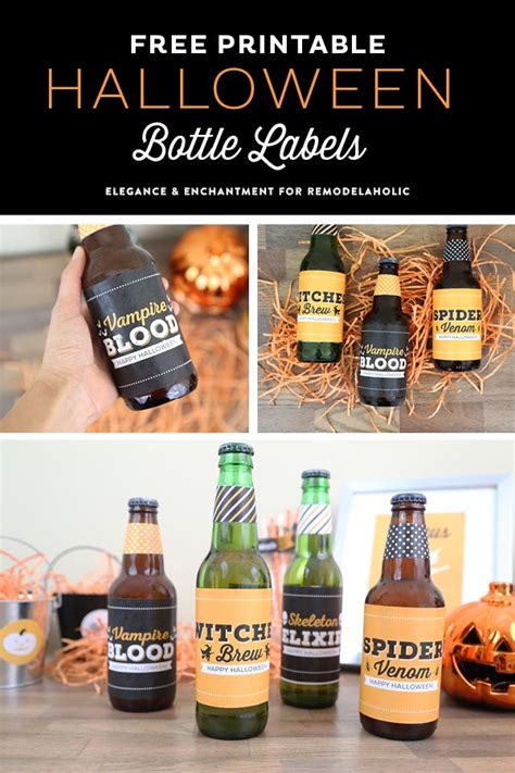 Remodelaholic Free Printable Halloween Party Bottle Labels
