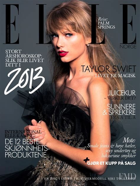 Cover Of Elle Norway With Taylor Swift January 2013 Id16893