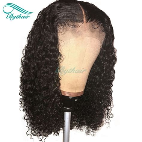 Bythairshop Lace Front Human Hair Wig Deep Curly Full Lace Wig Pre
