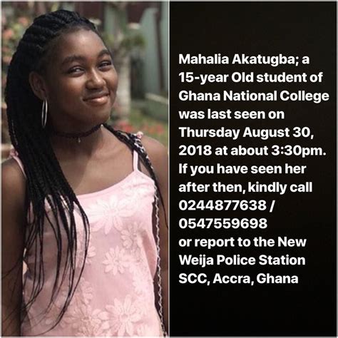 Mahalia Akatugba A 15 Year Old Nigerian Girl Has Been Declared Missing