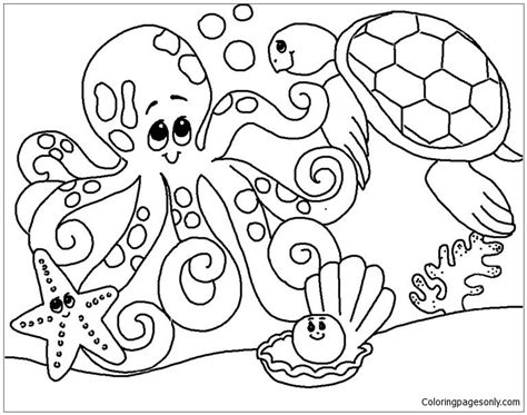 Ocean Animal Coloring Page Free Printable Coloring Pages