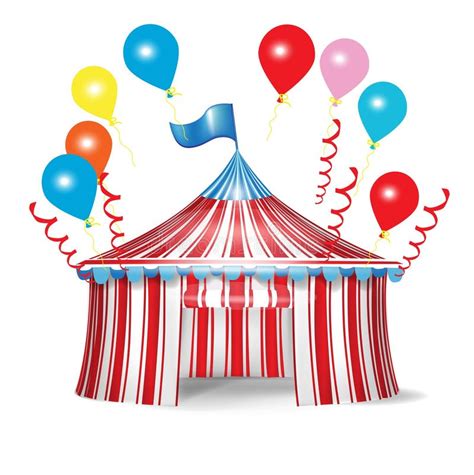 Circus Tent With Celebration Balloons Stock Vector Illustration Of