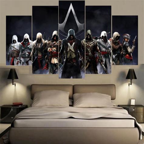 Assassins Creed Full Star Gaming 5 Panel Canvas Art Wall Decor