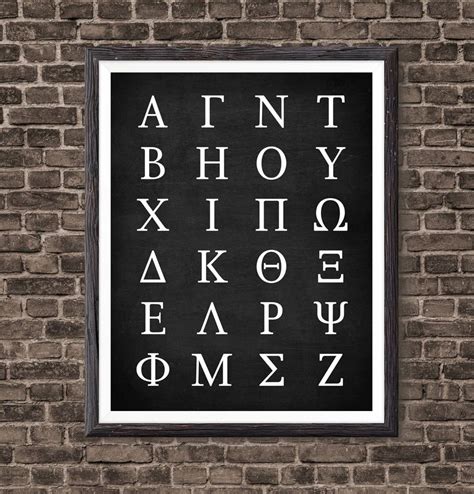 Greek Alphabet Poster Greek Letters Symbols Greek Language Science