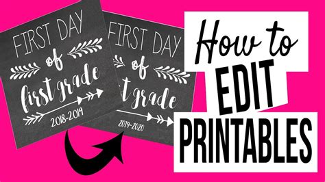 How To Edit Printables In Canva Youtube