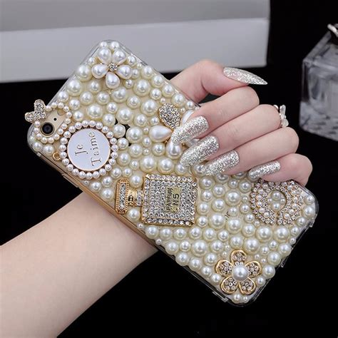 Bling Diamant Strass Perle Coque Cas Pour Iphone X 8 7 Plus 6 6 S Plus