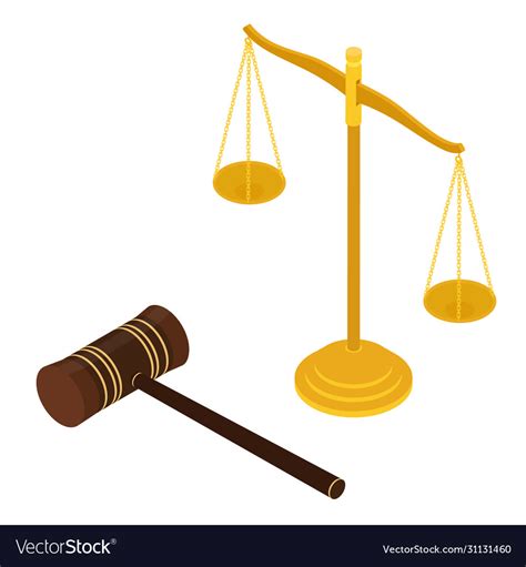 Judges Gavel And Justice Scales Constitutional Vector Image