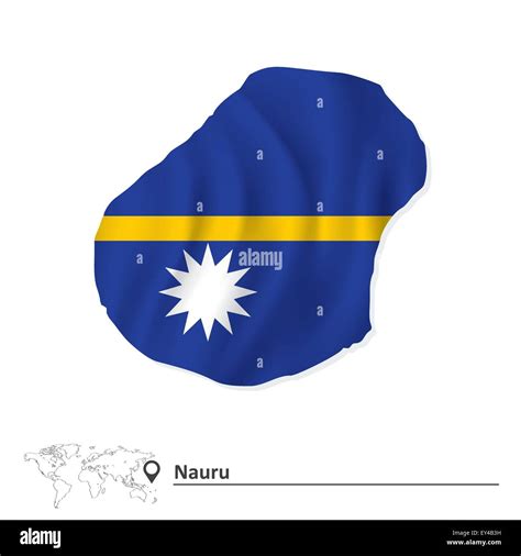 Map Of Nauru With Flag Vector Illustration Stock Vector Image And Art