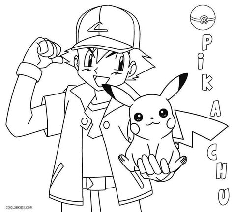 Ash And Pikachu Coloring Pages Pikachu Coloring Page Cartoon