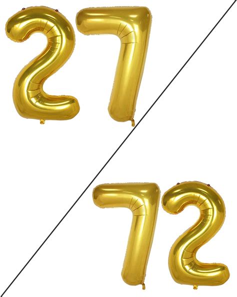 Buy Aule 40 Inch Large 27 Balloon Numbers Gold Big Foil Number