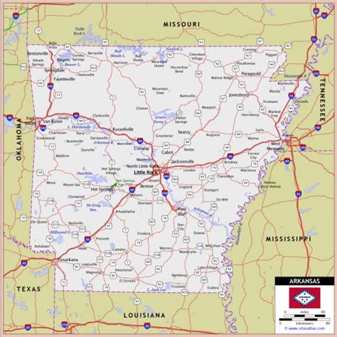 Map Of Arkansas Holiday Map Q