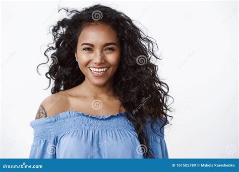 Beauty Romance And Women Concept Attractive Charming Smiling African