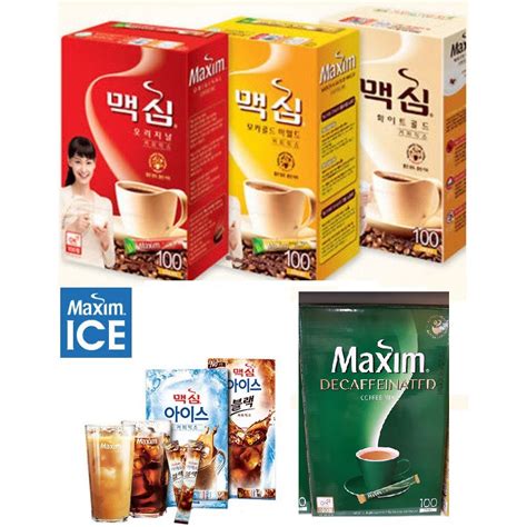 Maxim Korea Coffee Mocha Gold Original White Gold Iced Black