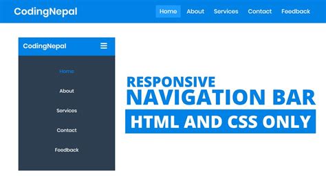 How To Create Responsive Navigation Bar Using Html And Css Youtube