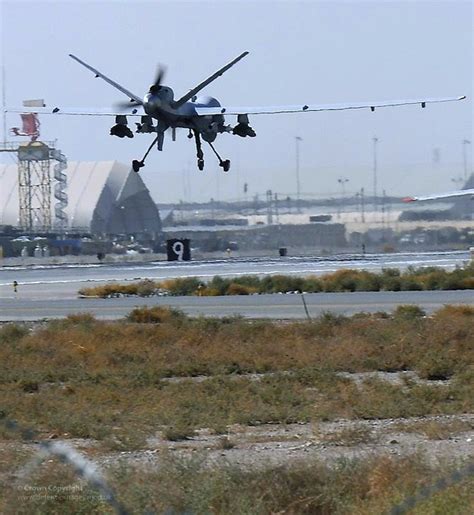 Raf Reaper Unmanned Air Vehicle Uav Approaches Kandahar Airfield