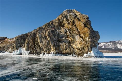 Rocky Coast Of The Olkhon Island Of Lake Baikal Stock Image Image Of