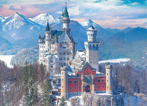 Neuschwanstein Castle In Winter Germany 1000 Pc