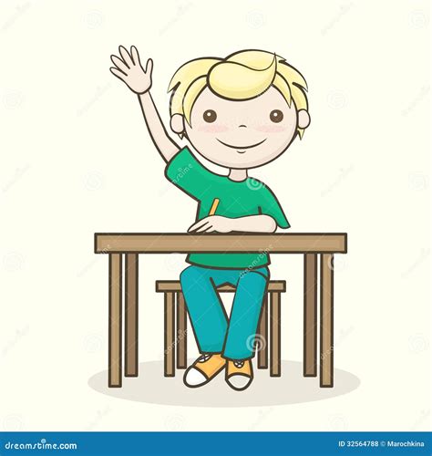 Student Raised His Hand Royalty Free Stock Image