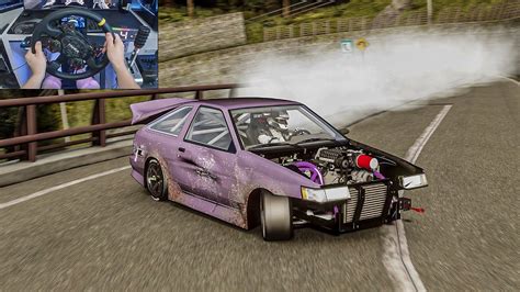 Broken 420HP Toyota AE86 Drifting On Touge Assetto Corsa Moza R9