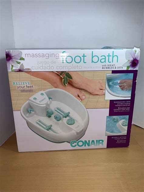 conair deluxe foot spa with jets bubbles massage and heat white new fb39w ebay