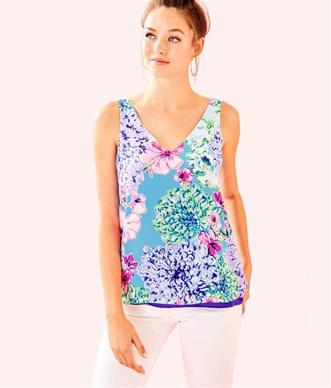 Lilly Pulitzer Florin Sleeveless V Neck Reversible Top Reversible Top