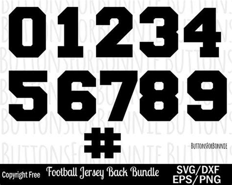 Football Jersey Number Svg Jersey Template Svg Numbers Svg Etsy In