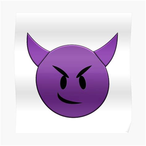 Smiling Purple Devil Emoji Poster For Sale By Zoserstyle Redbubble
