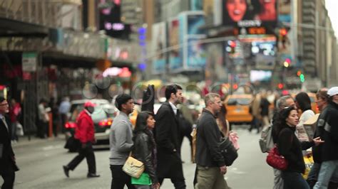 crowd walking crossing street people slow motion urban new york city stock footage youtube