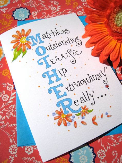 Mothers Day Card Mothers Day Floral Card For Mom Gerbera Etsy Simple Birthday Cards