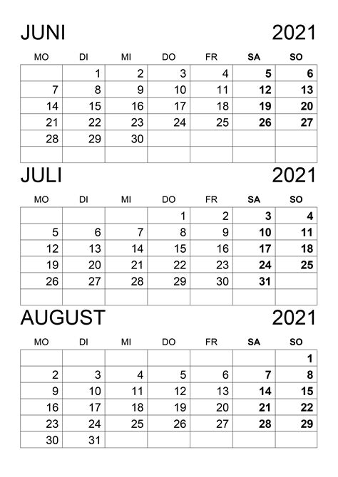 Monatskalender Juni 2021 Zum Ausdrucken Kostenlos Kalender Juni 2021