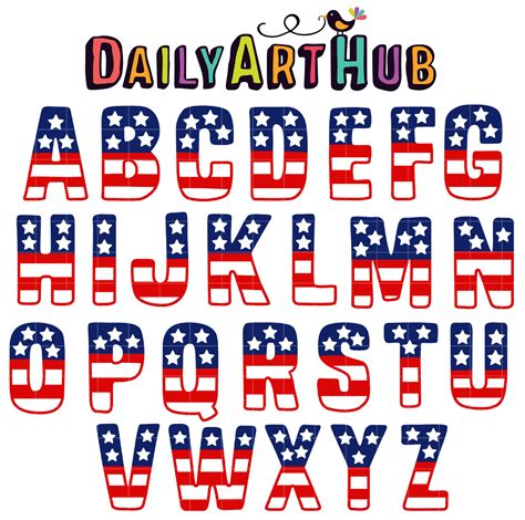 Star Spangled Letters Clip Art Set Daily Art Hub Free Clip Art