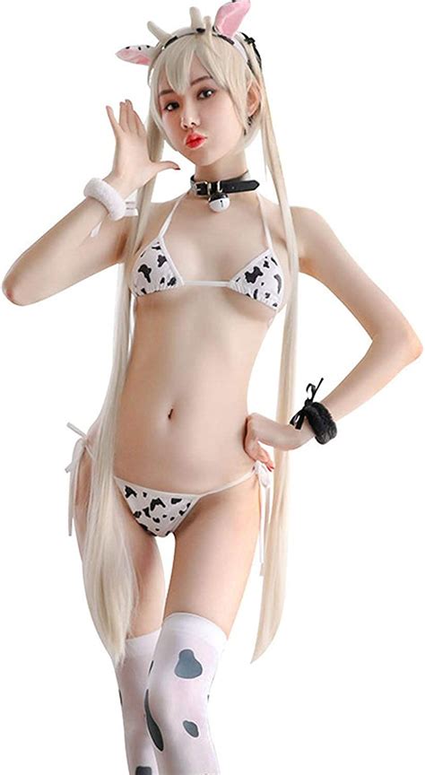 Women Sexy Anime Mini Cow Bikini Lingerie One Piece Kawaii Cosplay My