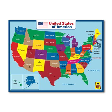 United State Map Laminated Poster Double Side
