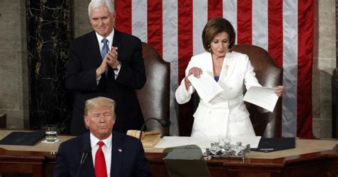Speaker Pelosi Rips Up Sotu Speech As Trump Finishes Address Cbs San