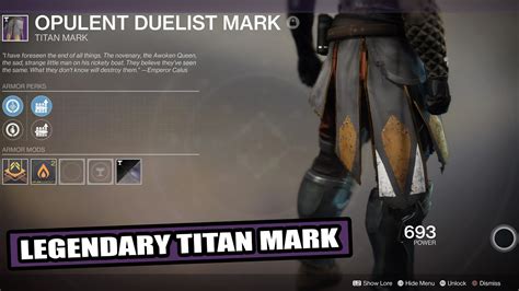 Destiny 2 Season Of Opulence Legendary Titan Mark Opulent