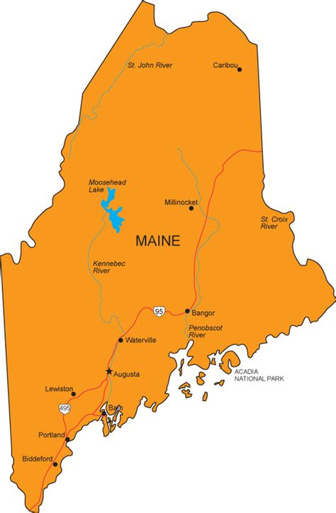 Me Map Maine State Map
